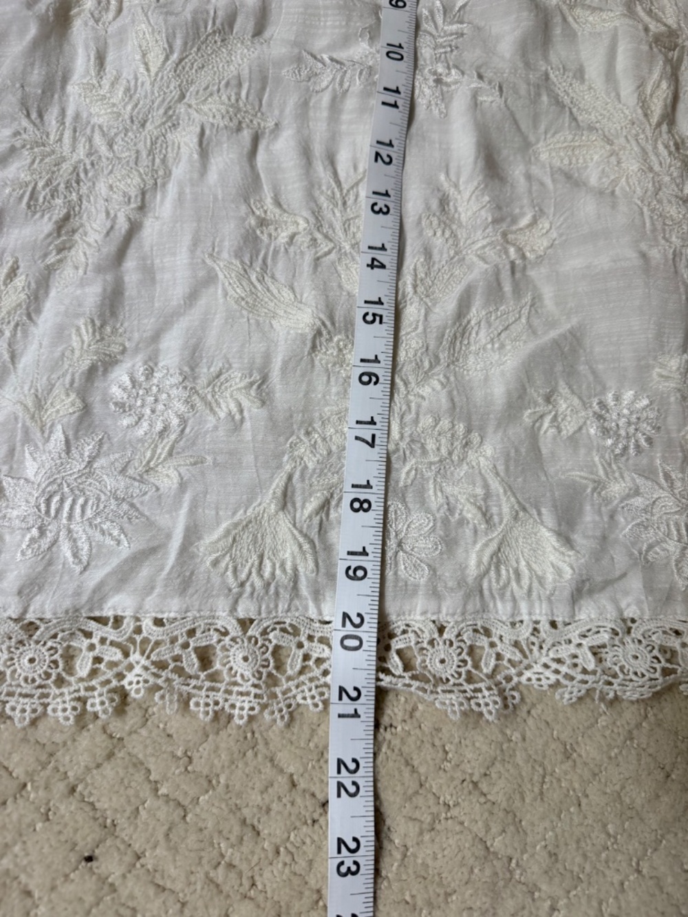 Zara White Embroidered Lace Boho Large Boho Romantic Cottagecore Festival Top - Picture 4 of 5